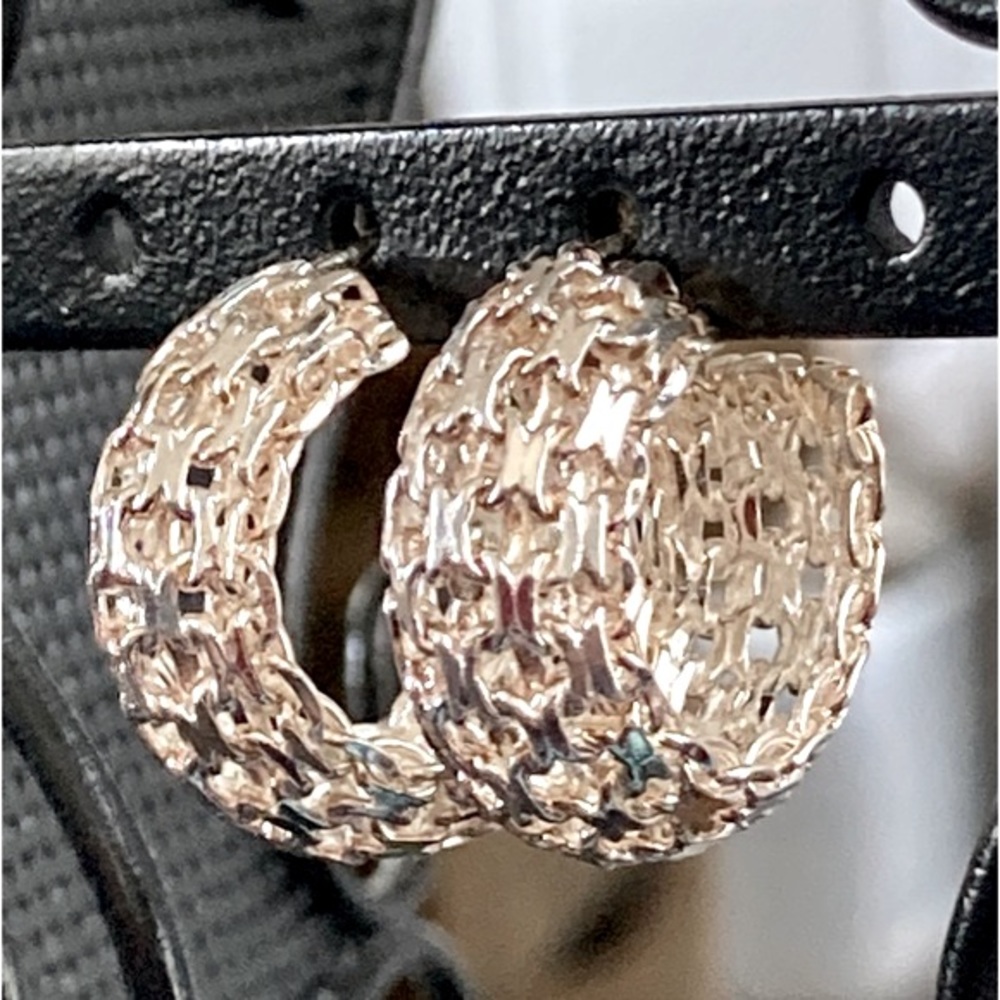 NWOT EXTRAORDINARY WIDE STERLING SILVER HOOPS‼️ MAKE A STATEMENT IN SILVER